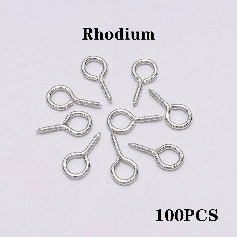 100-200pcs/lot Small Tiny Eye Pins Eyepins Hooks Eyelets Screw Threaded Clasps Hooks Supplies For Jewelry Findings Wholesale