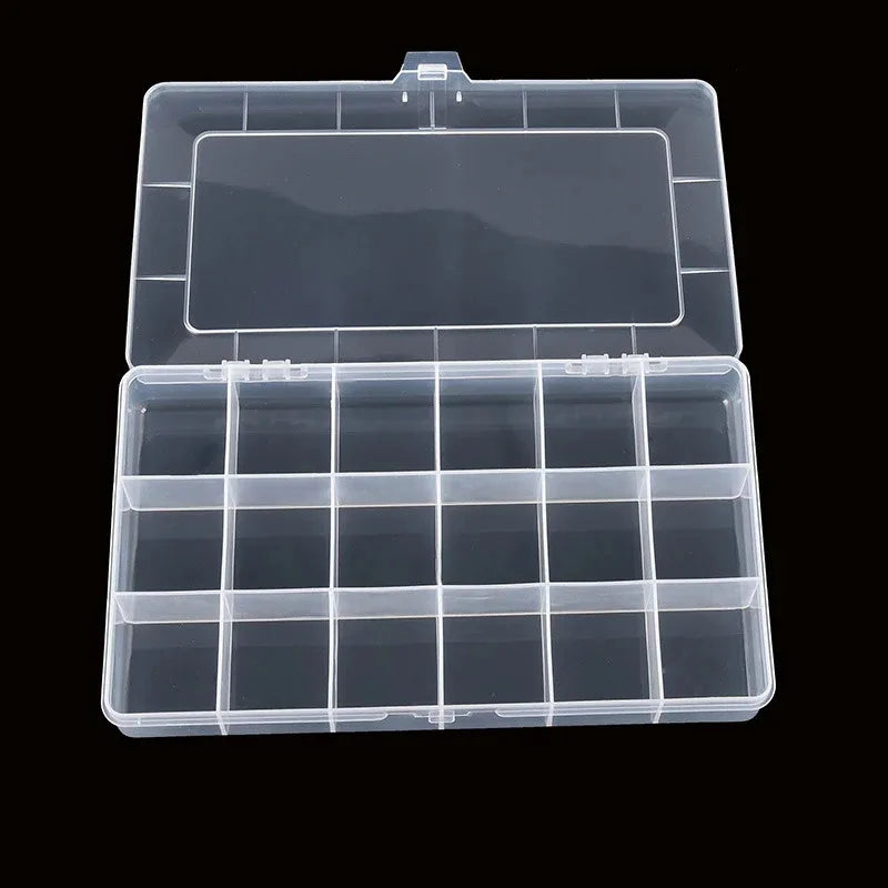 24-Grid Transparent Storage Boxes - Multi-Purpose Organizer for Hardware Buttons, Fishing Gear, Jewelry, Accessories & Stationer