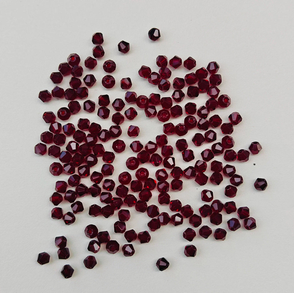 100PCS 4MM Shiny Faceted Austria Crystal Beads Bicone Beads Loose Spacer Beads for Jewelry Making DIY Bracelet Necklace Pendant