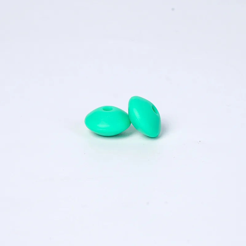 100/50/20Pcs 12mm Siilcone Beads Lentil Loose Spaced Bead for Jewelry Making DIY Beaded Bracelets Necklace Keychain Accessories