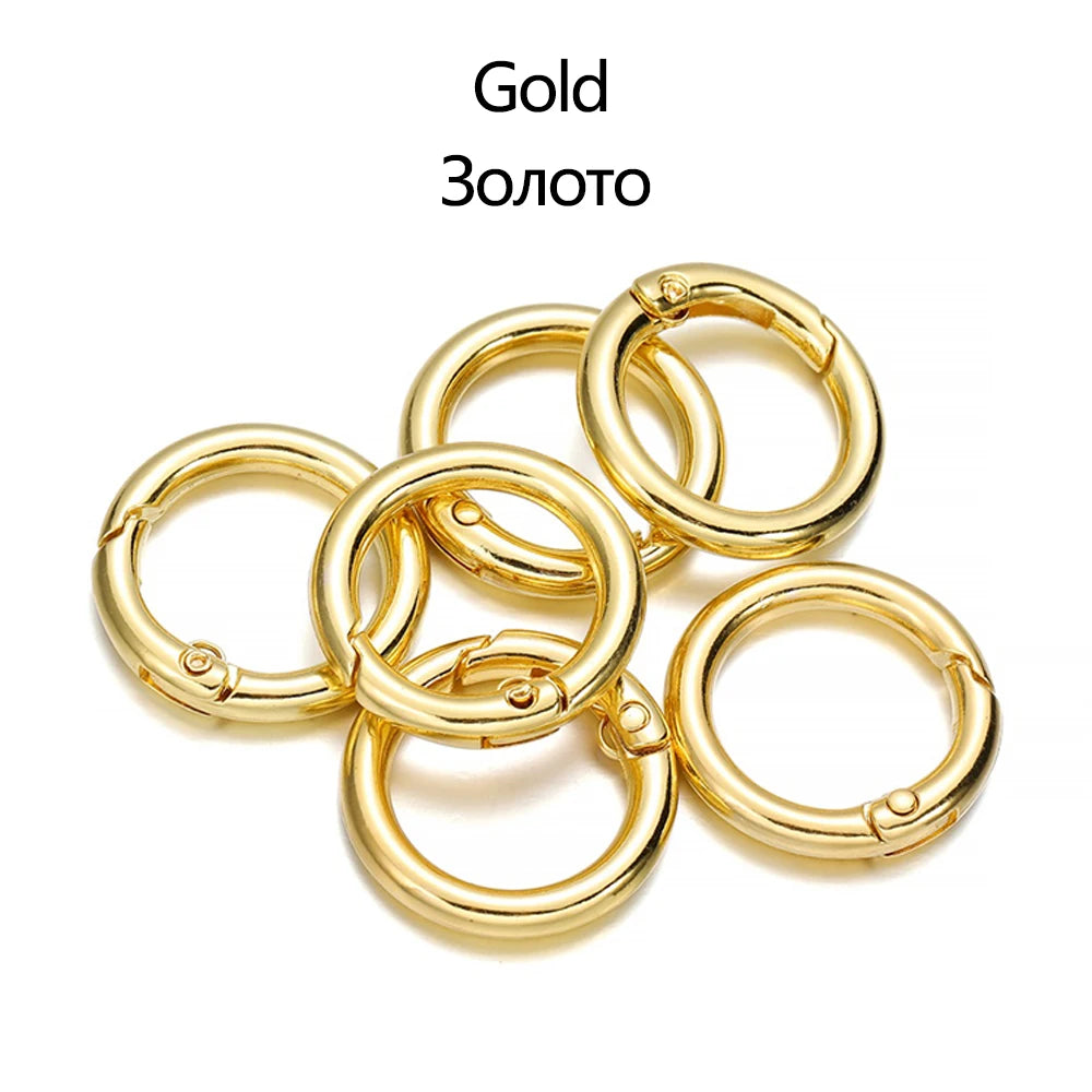 5Pcs/Lot 21 Colors Metal O Ring Spring Clasp Openable Round Carabiner Keychain Clips Hook Dog Chain DIY Jewelry Buckle Connector
