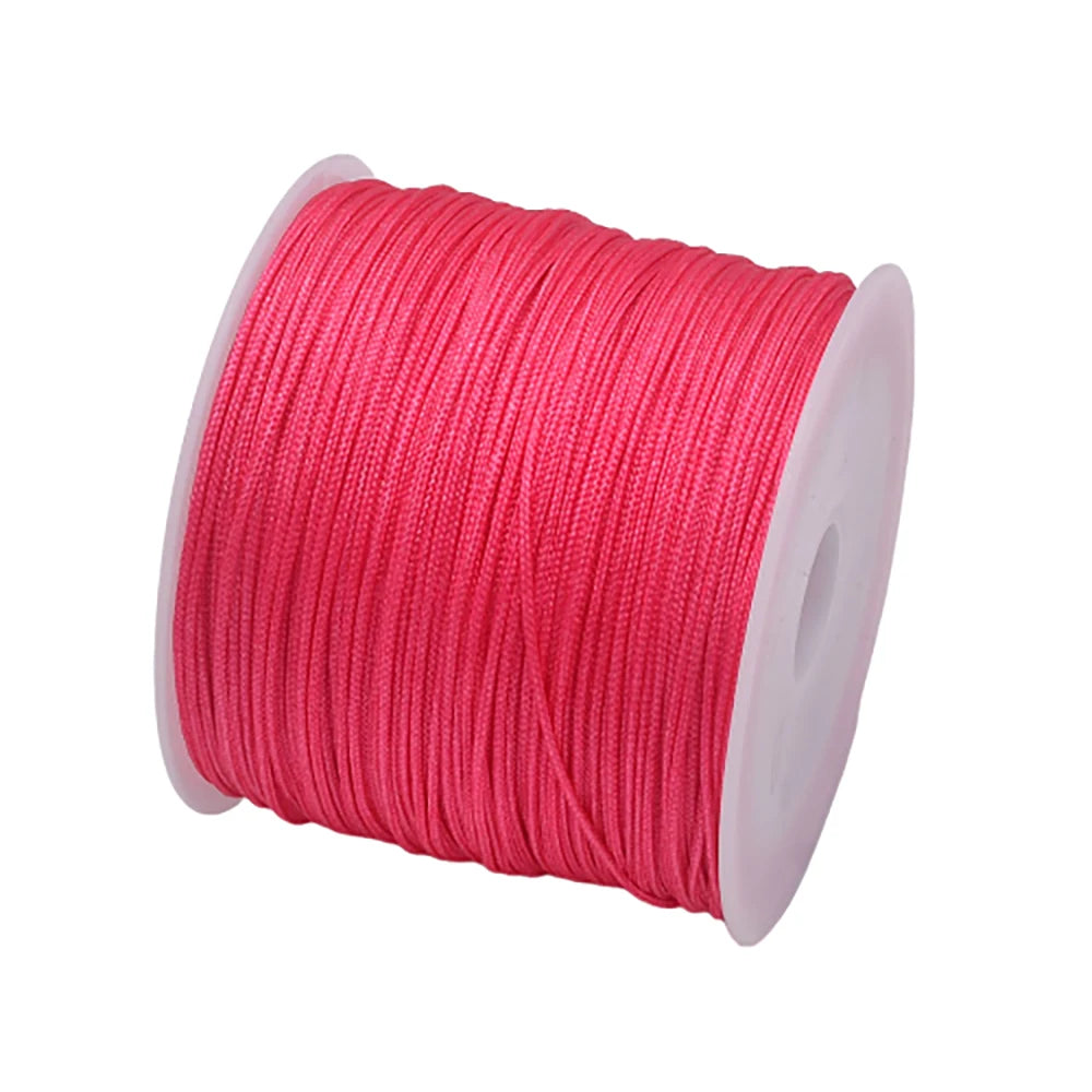 50Yds 0.8mm Crafts Nylon Cord For Jewelry Making Beading Braided Nylon Satin String for Bracelets Rattail Trim Chinese Knot