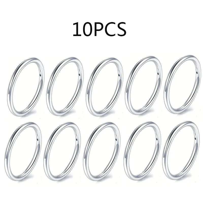 5/10Pcs 16G Nose Ring Hoop Stainless Steel Hinged Nose Rings Septum Clicker Tragus Helix Cartilage Daith Rook Earring Piercing