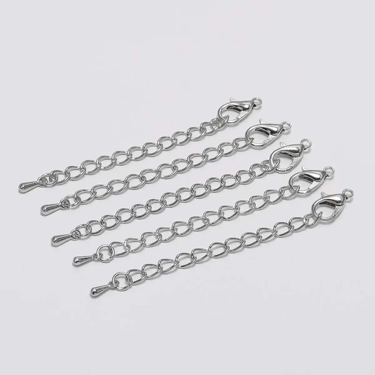 10pcs/lot 50mm Extended Extension Tail Chain Lobster Clasps Connector For DIY Bracelet Necklace Jewelry Making Findings