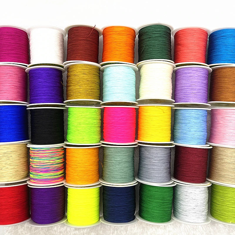 NEW 0.4/0.8/1.0/1.5mm Nylon Cord Thread Chinese Knot Macrame Cord Bracelet Braided String DIY Tassels Beading Shamballa Thread
