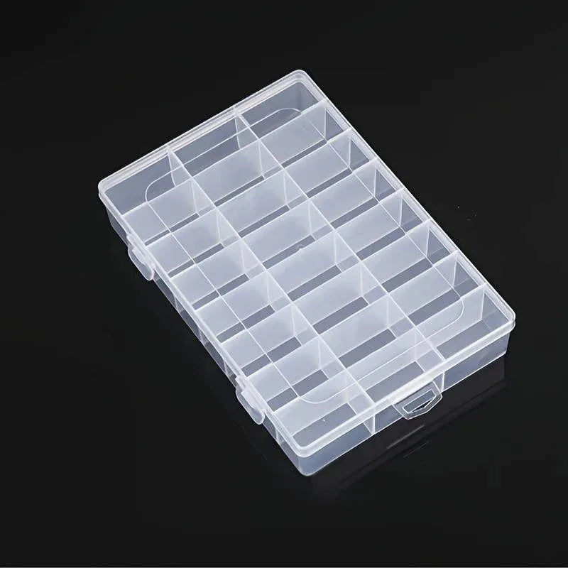 24-Grid Transparent Storage Boxes - Multi-Purpose Organizer for Hardware Buttons, Fishing Gear, Jewelry, Accessories & Stationer