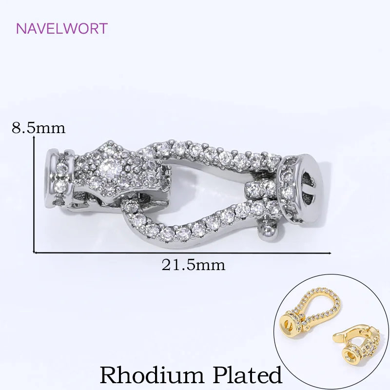 18K Gold Plated Brass Jewelry Clasps For Bracelets Making,With Zircon Connector Clasp,Locks For Jewelry,DIY Necklace Accessories