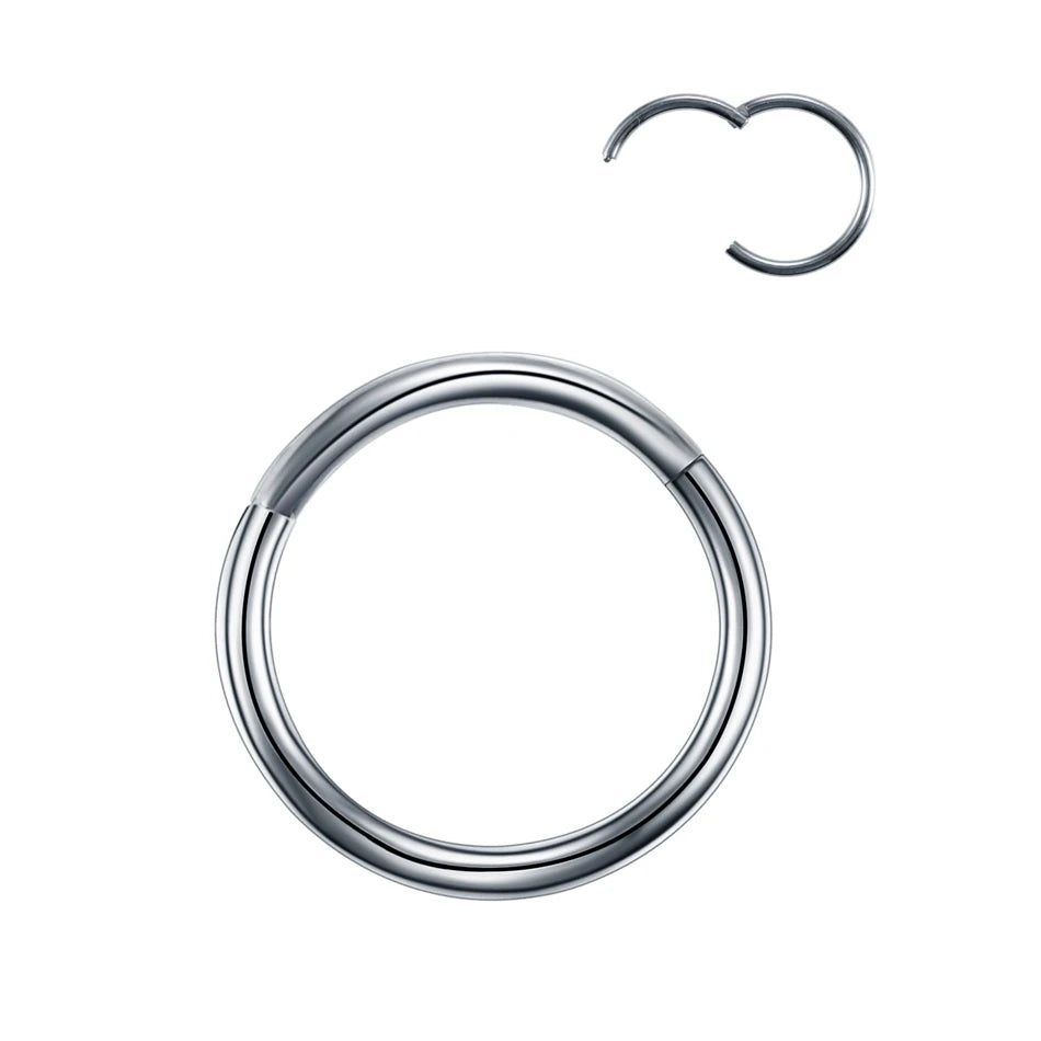 1PC Hinged Segment Nose Hoop Rings Women Surgical Steel Nose Rings Septum Clicker Ring Ear Daith Hoop Earring Piercing Jewelry