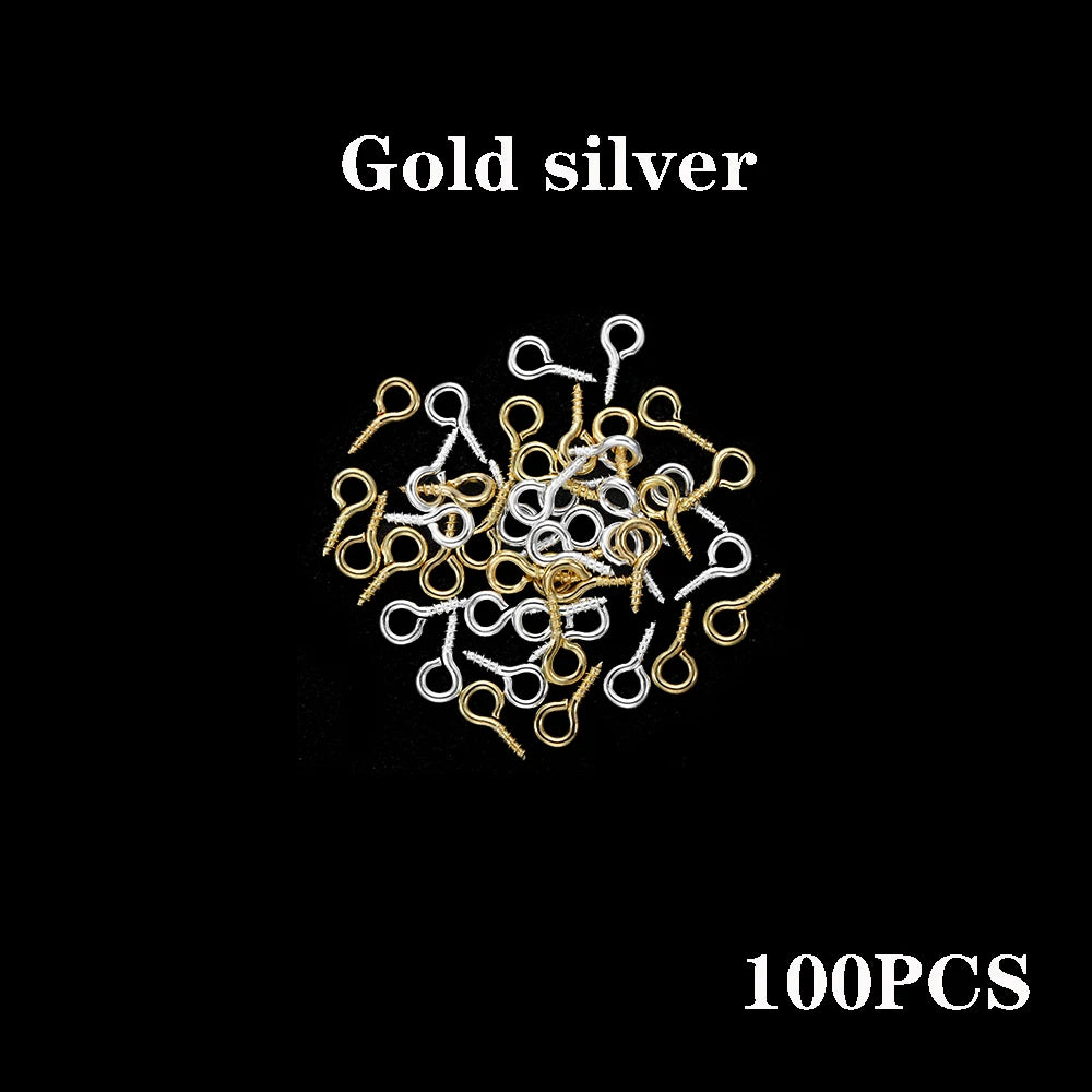 100-200pcs/lot Small Tiny Eye Pins Eyepins Hooks Eyelets Screw Threaded Clasps Hooks Supplies For Jewelry Findings Wholesale