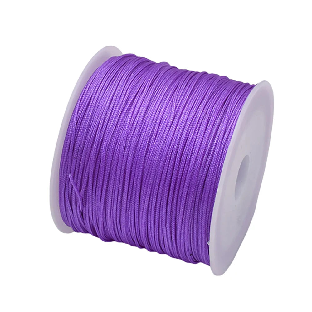 50Yds 0.8mm Crafts Nylon Cord For Jewelry Making Braided Nylon Satin String for Bracelets Necklace Jewelry Accessories