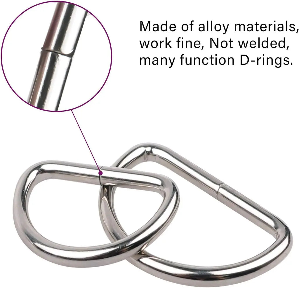 30/60/100Pcs D-ring buckle stainless steel semi-circular D-ring adjustable hardware bag belt process DIY accessories
