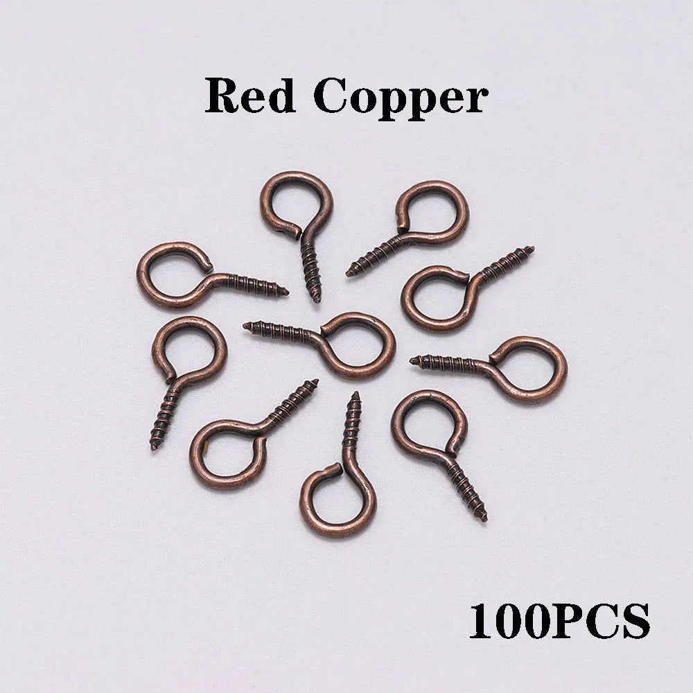 100-200pcs/lot Small Tiny Eye Pins Eyepins Hooks Eyelets Screw Threaded Clasps Hooks Supplies For Jewelry Findings Wholesale