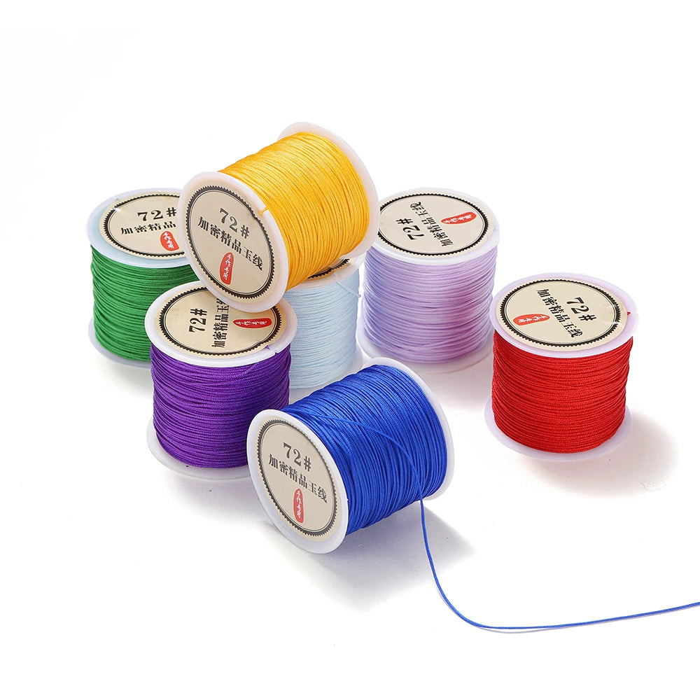 50M/roll 0.8mm Nylon Thread Cord Chinese Knot Cord Bracelet Braided String For DIY Tassels Beading String Jewelry Making