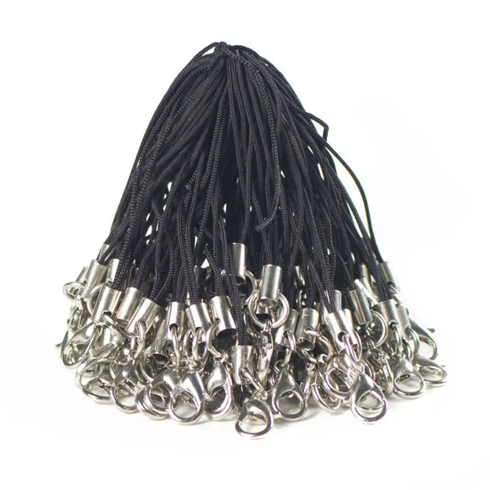 10/20/50Pcs Lobster Clasp Lanyard Strap Cord Mobile Cords Charm Nylon Key Ring Chain For DIY Keyring Jewelry Making Accessories