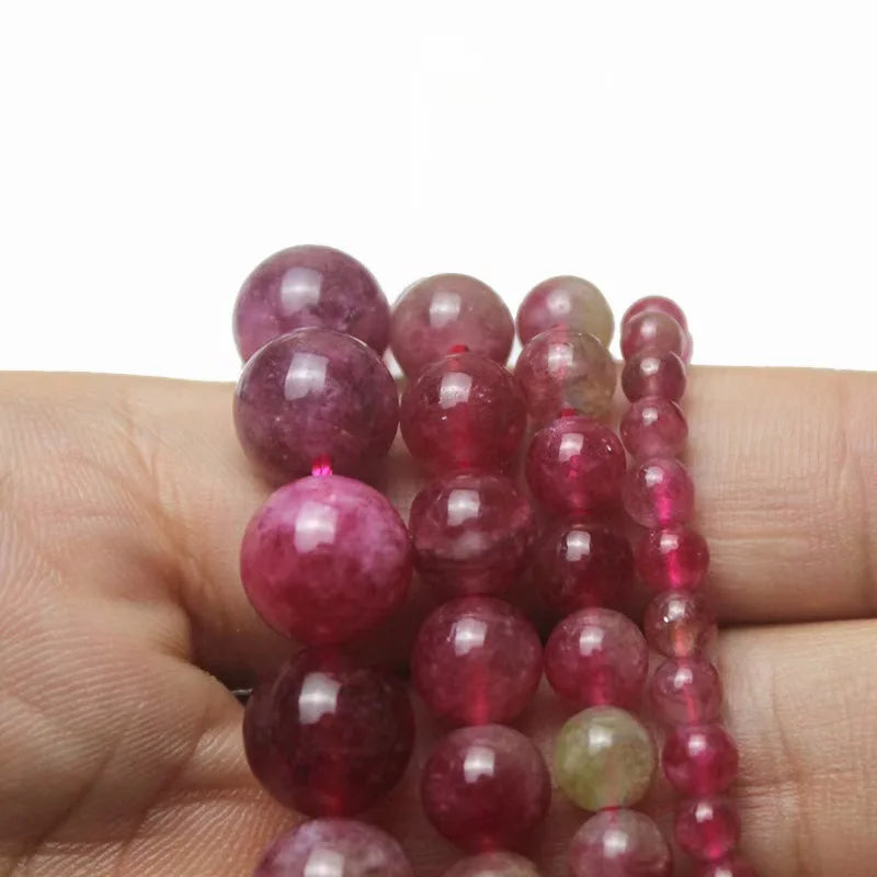 1 Strand 6mm Natural Stone Tourmaline Rose Quartz Aquamarine Amazonite Loose Bead for Jewelry Making DIY Bracelet