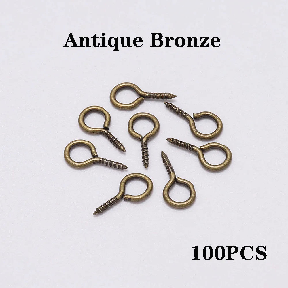 100-200pcs/lot Small Tiny Eye Pins Eyepins Hooks Eyelets Screw Threaded Clasps Hooks Supplies For Jewelry Findings Wholesale