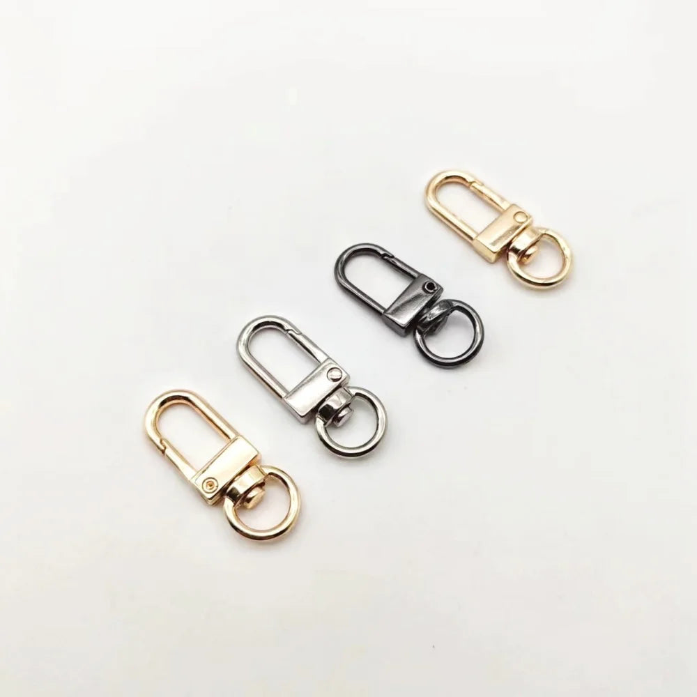 10pcs/lot Rotating Dog Buckle Gold Color Rhodium Metal Lobster Clasps Hooks For DIY Jewelry Making Key Ring Chain Accessories ﻿