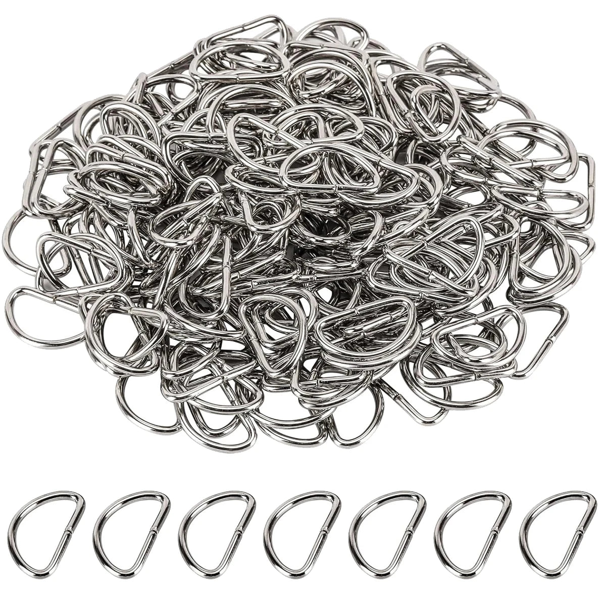 30/60/100Pcs D-ring buckle stainless steel semi-circular D-ring adjustable hardware bag belt process DIY accessories