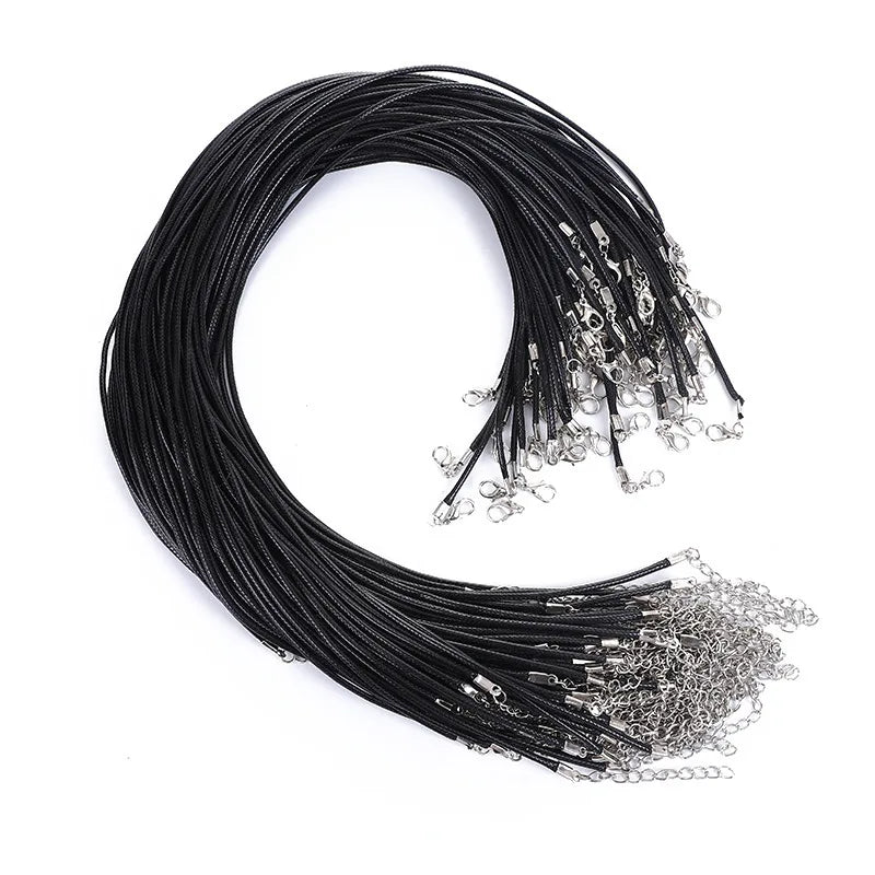10Pcs/lot 1.5/2mm Leather Cord Necklace With Clasp Adjustable Braided Rope for Jewelry Making DIY Necklace Bracelet Supplies