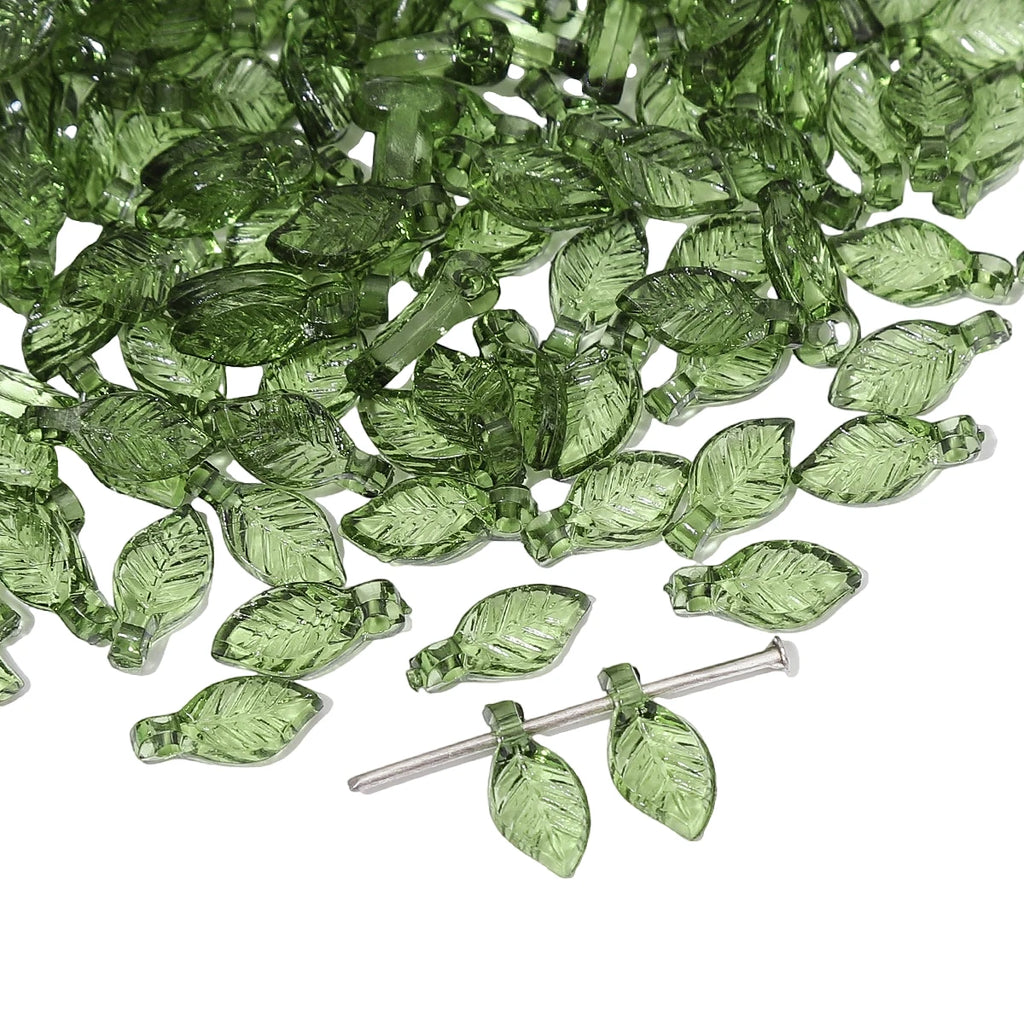 10/50Pcs Acrylic Mini Tree Leaf Beads Unique Loose Beads Handmade DIY Making Jewelry Earrings Necklace Accessories Materials