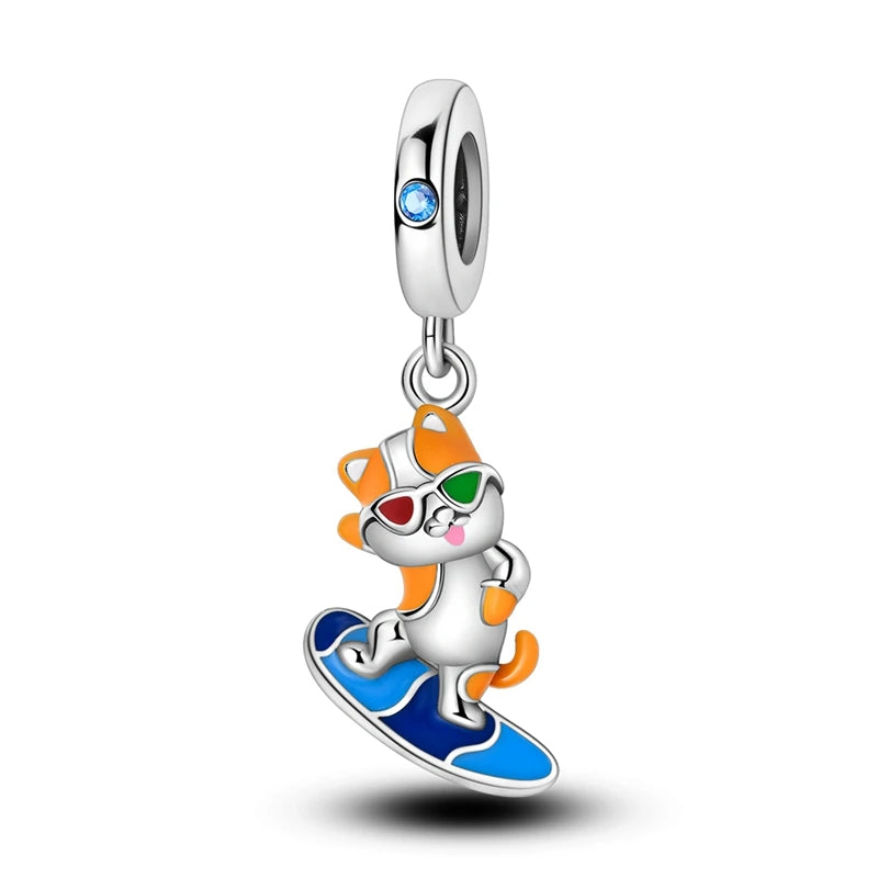 Silver Plated Cute Animals Charms Pendant Lovely Penguin Avocado Dangle Charm Beads Fit Bangle Bracelet Necklace Women Jewelry