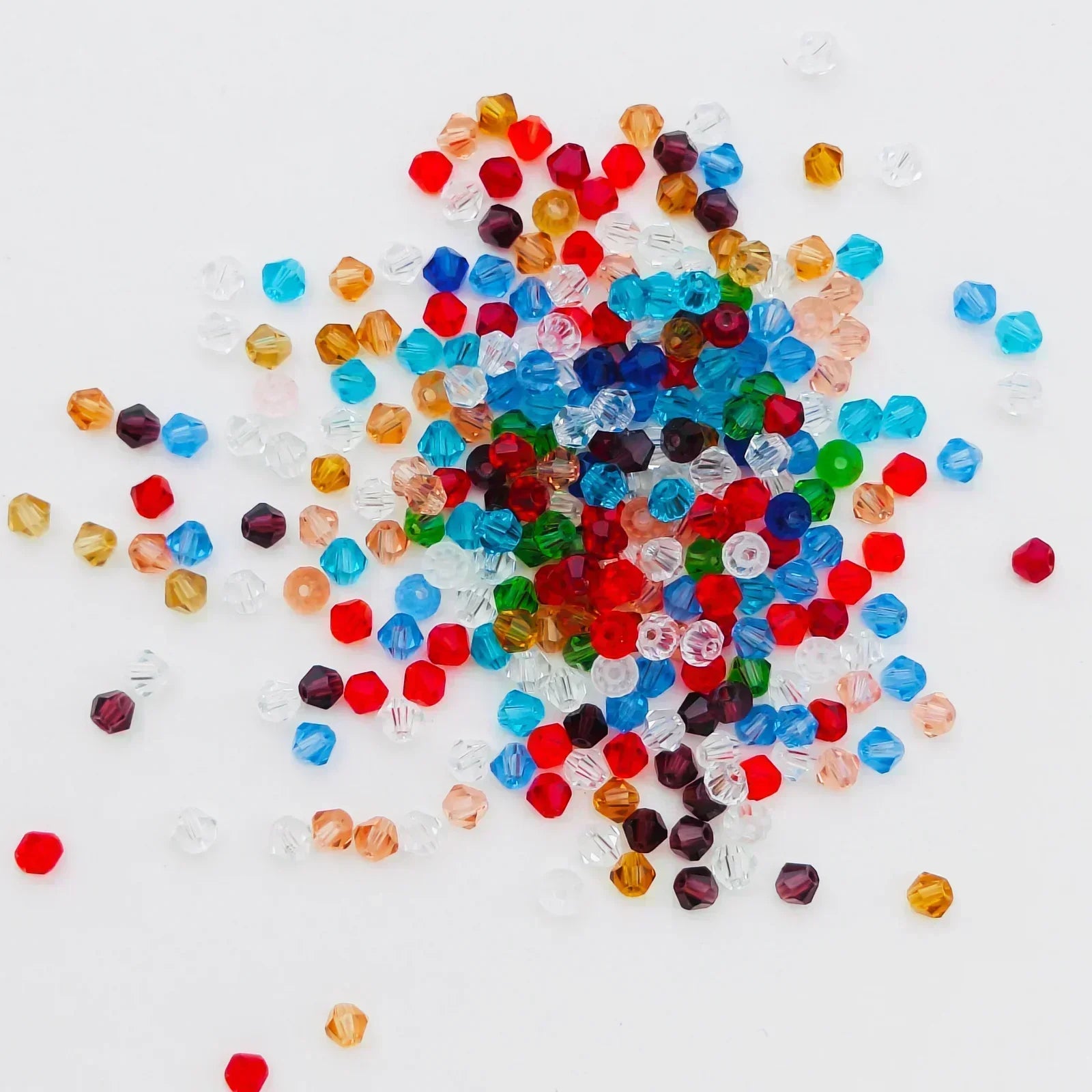 100PCS 4MM Shiny Faceted Austria Crystal Beads Bicone Beads Loose Spacer Beads for Jewelry Making DIY Bracelet Necklace Pendant