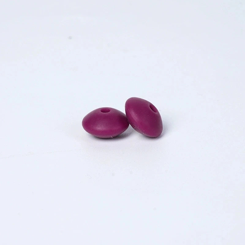 100/50/20Pcs 12mm Siilcone Beads Lentil Loose Spaced Bead for Jewelry Making DIY Beaded Bracelets Necklace Keychain Accessories