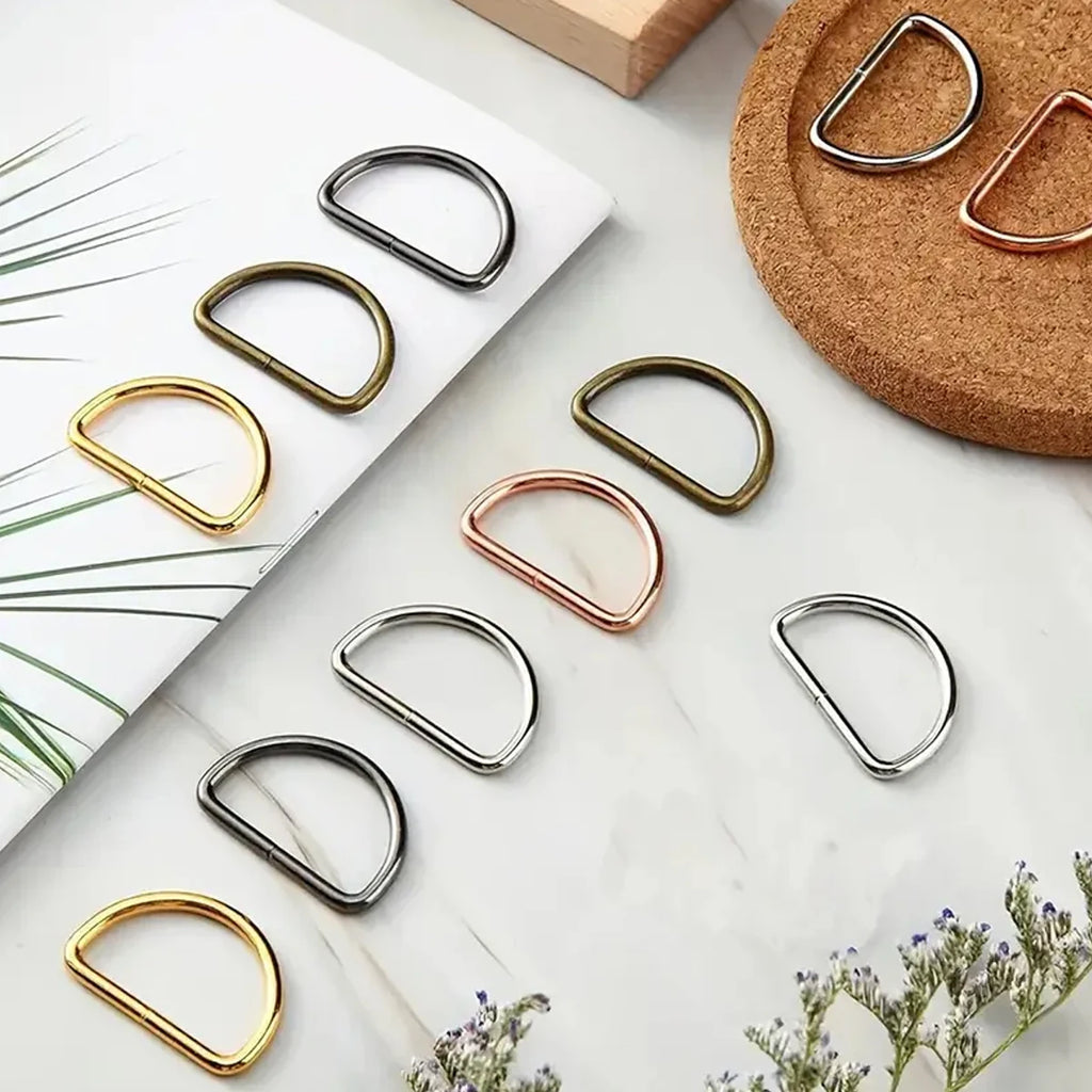 30/60/100Pcs D-ring buckle stainless steel semi-circular D-ring adjustable hardware bag belt process DIY accessories