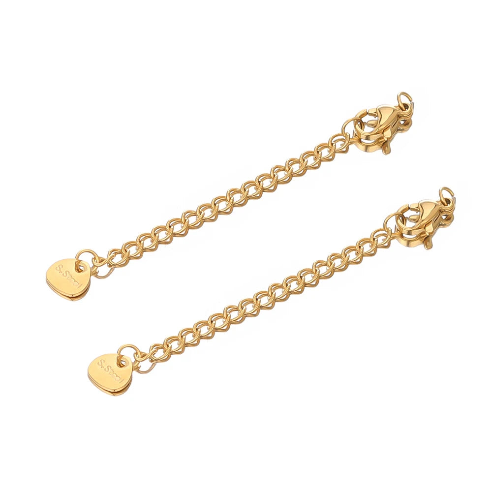 Stainless Steel Extension Chains with Extended Tail Lobster Clasps for DIY Jewelry Making Bracelet & Necklace Connectors