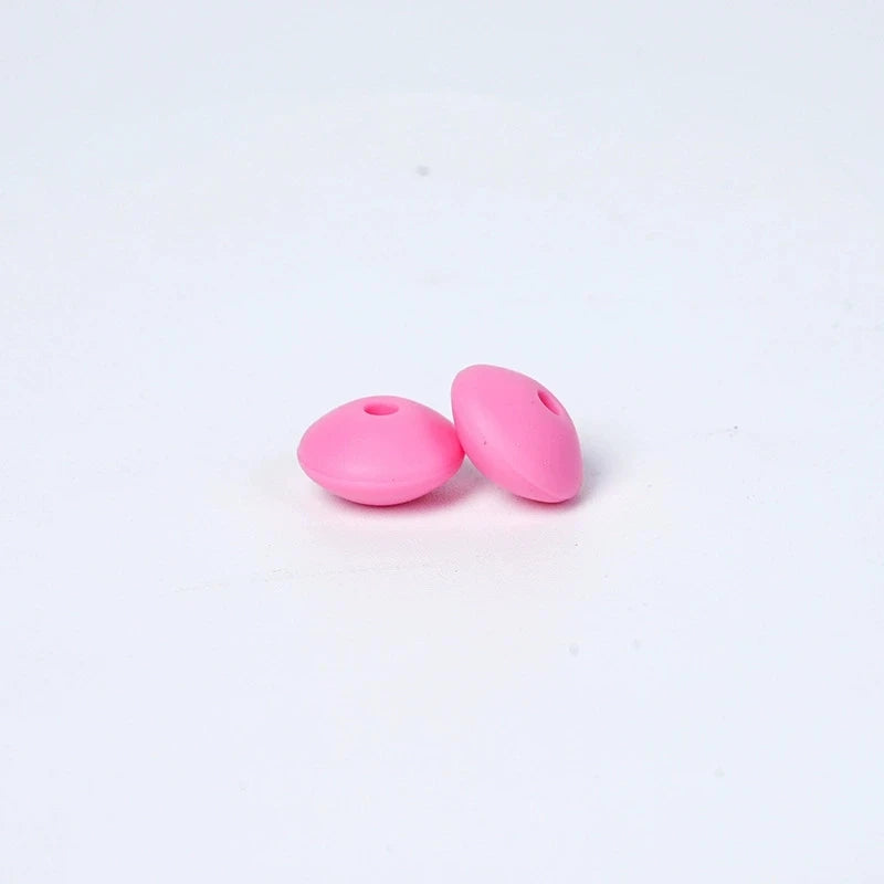 100/50/20Pcs 12mm Siilcone Beads Lentil Loose Spaced Bead for Jewelry Making DIY Beaded Bracelets Necklace Keychain Accessories