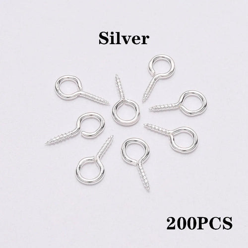 100-200pcs/lot Small Tiny Eye Pins Eyepins Hooks Eyelets Screw Threaded Clasps Hooks Supplies For Jewelry Findings Wholesale