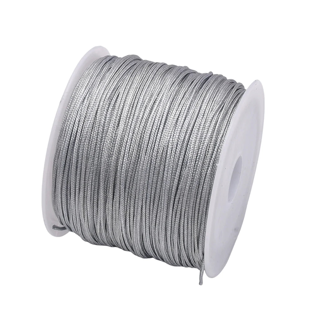 50Yds 0.8mm Crafts Nylon Cord For Jewelry Making Braided Nylon Satin String for Bracelets Necklace Jewelry Accessories