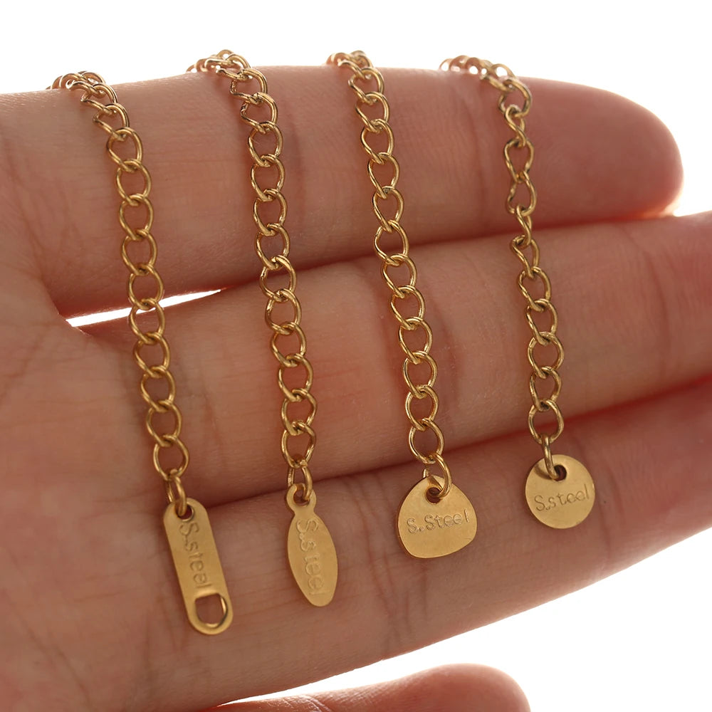 Stainless Steel Extension Chains with Extended Tail Lobster Clasps for DIY Jewelry Making Bracelet & Necklace Connectors
