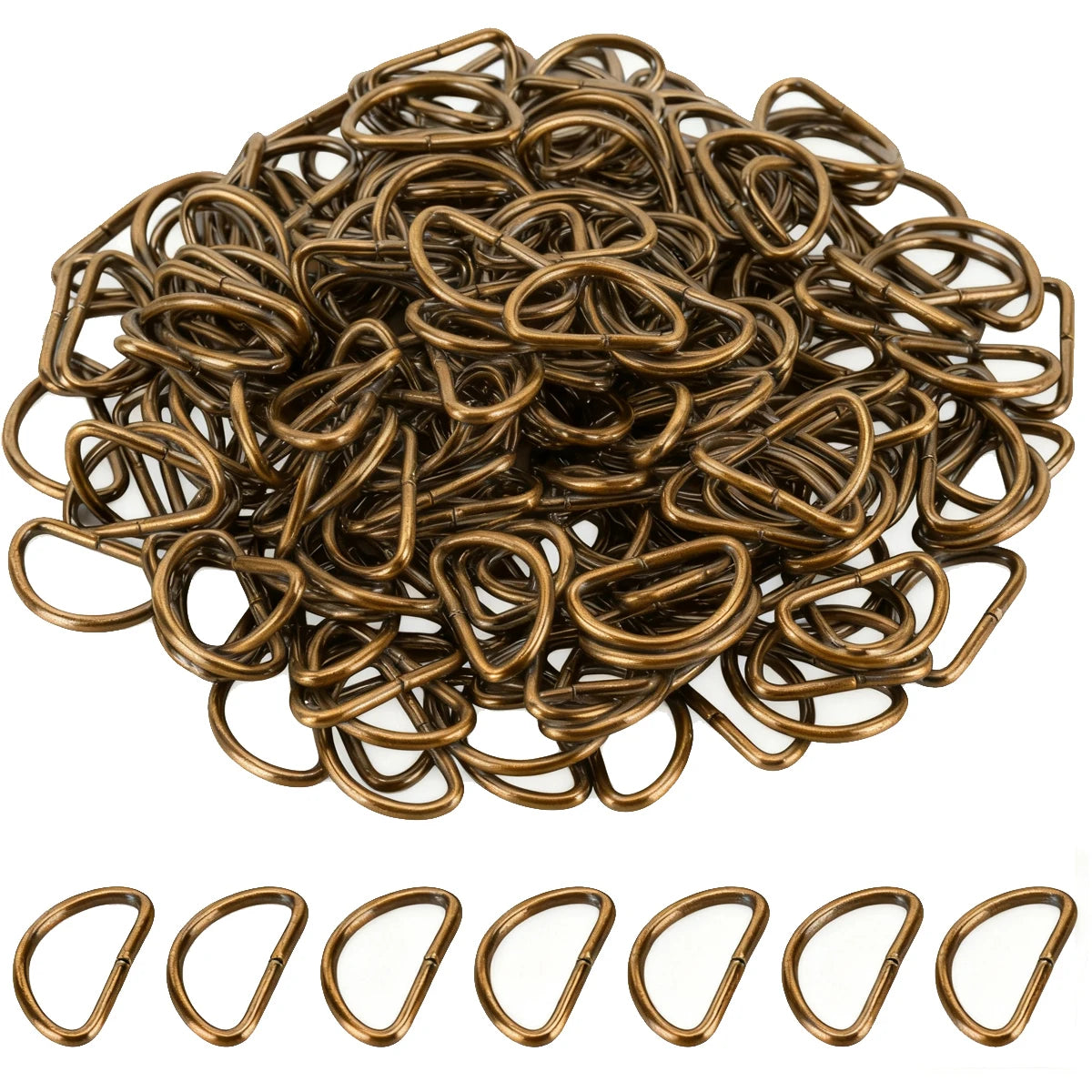 30/60/100Pcs D-ring buckle stainless steel semi-circular D-ring adjustable hardware bag belt process DIY accessories