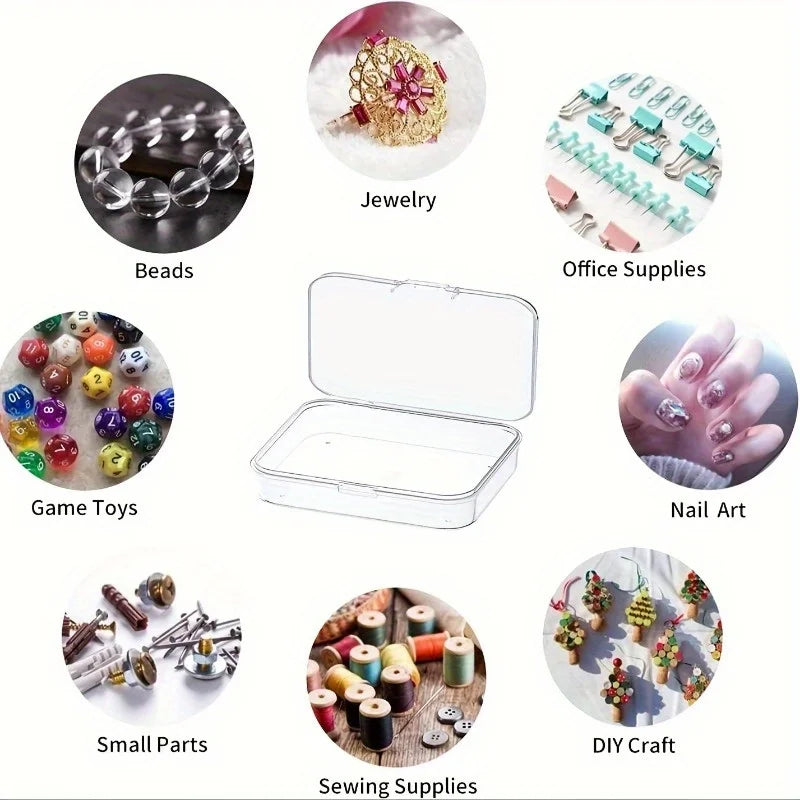 14/30 Grid Transparent Plastic Storage Box, Stackable Organizer With Sticker, Container For Beads, Jewelry, Crafts And Home Orga