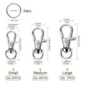 50PCS Swivel Snap Hooks With Key Rings Metal Swivel Lobster Claw Clasps In Clasps In Assorted Sizes (Large, Medium, Small)